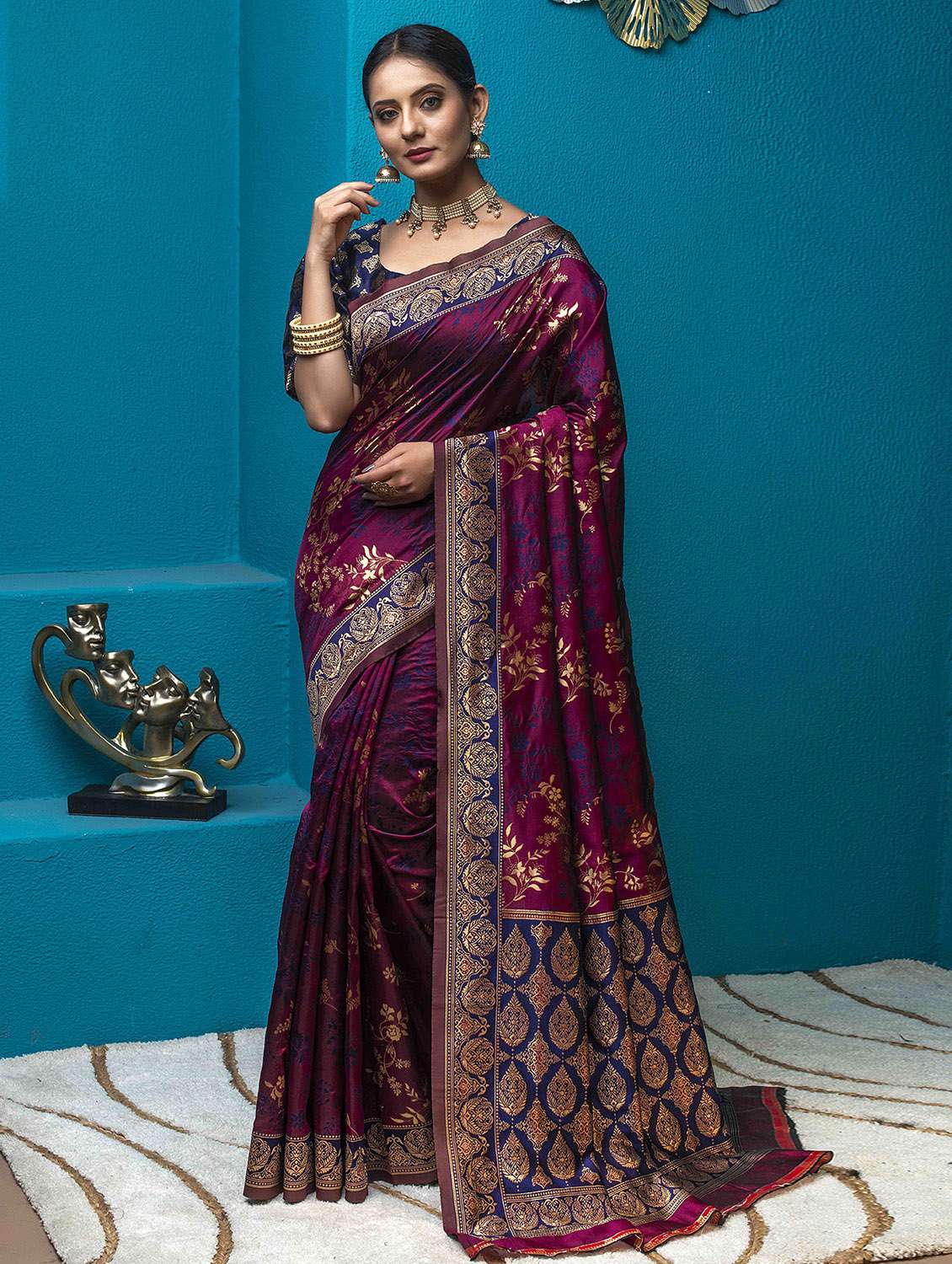 women's banarasi saree with blouse
