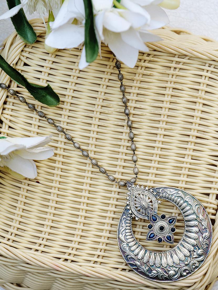 blue brass long necklace - 19755176 -  Zoom Image - 0