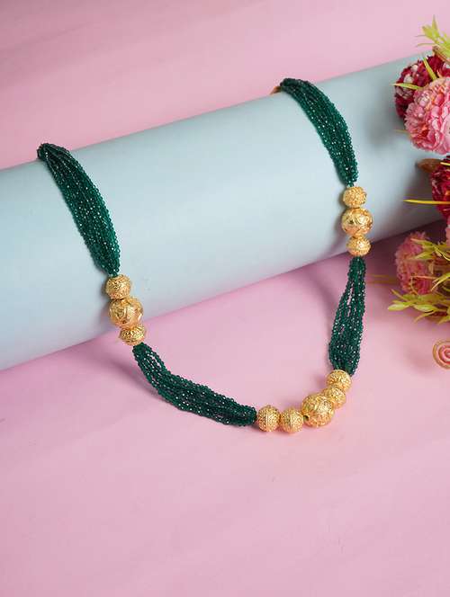 green beads long necklace - 19755192 -  Standard Image - 0