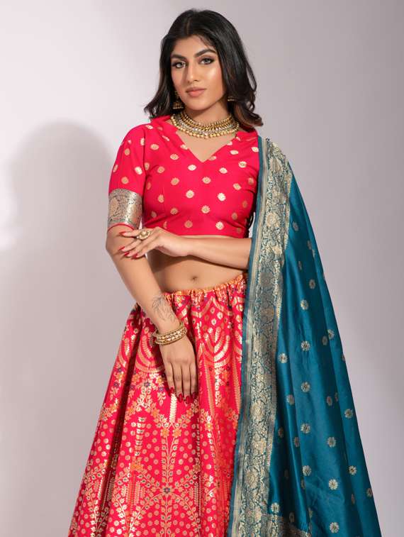 self designed woven flared lehenga - 19755290 -  Standard Image - 2