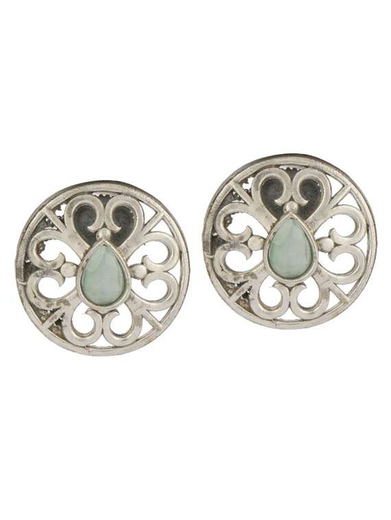 sliver brass oxidised long necklaces and earring  - 19755327 -  Standard Image - 2