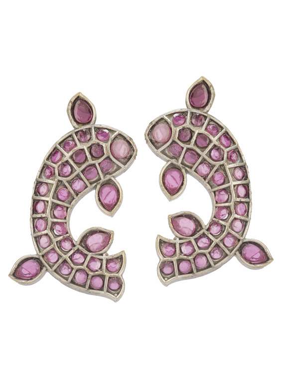 sliver brass oxidised long necklaces and earring - 19755333 - Standard Image - 2