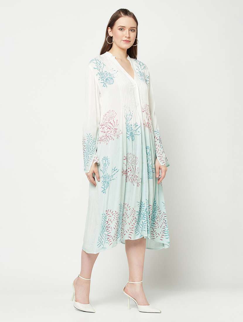 women's leaf print dress - 19755387 - Standard Image - 2