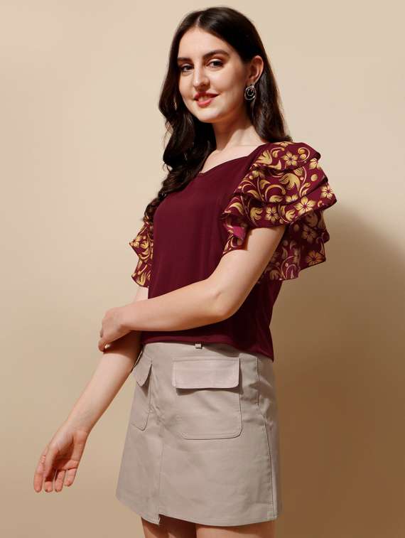red polyester regular top - 19755404 - Standard Image - 2