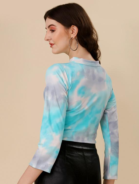 printed polyester regular top - 19755433 - Standard Image - 2