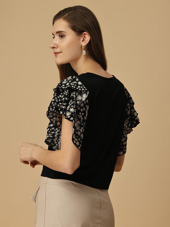 black solid regular top - 19755513 - Standard Image - 2