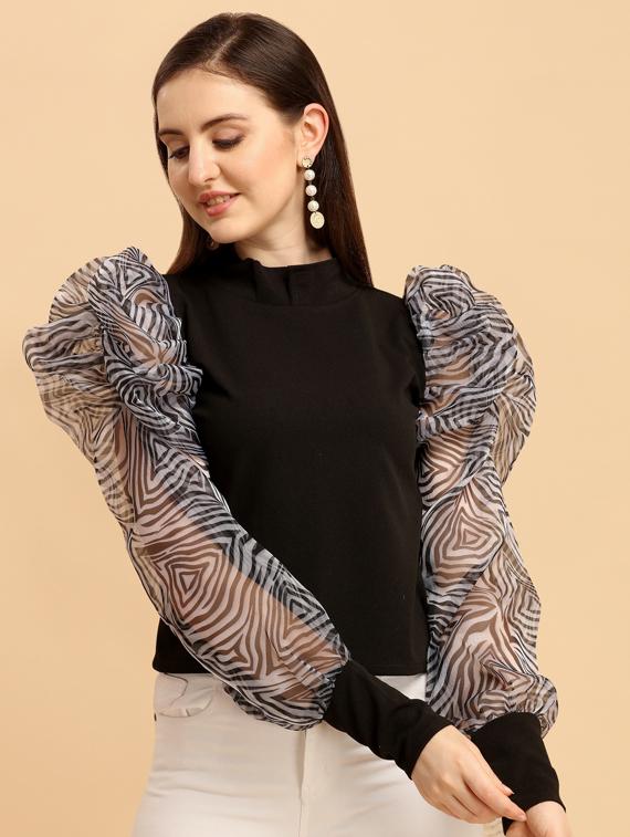 black solid regular top - 19755832 - Standard Image - 2