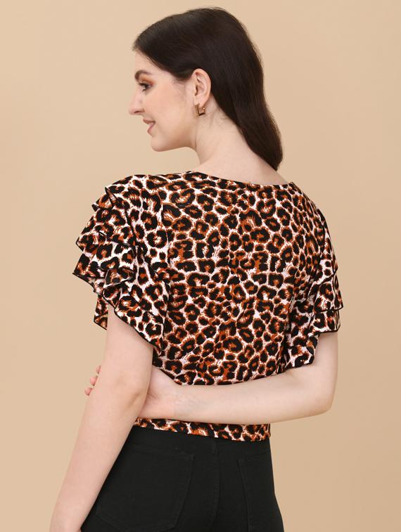 printed polyester regular top - 19755865 - Standard Image - 2