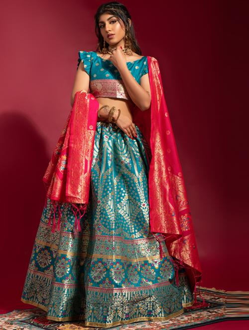 self designed embroidered flared lehenga - 19756045 - Standard Image - 0