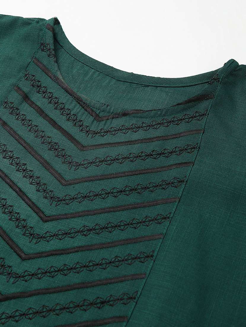 boat neck embroidered kurta with pant - 19756377 -  Standard Image - 2