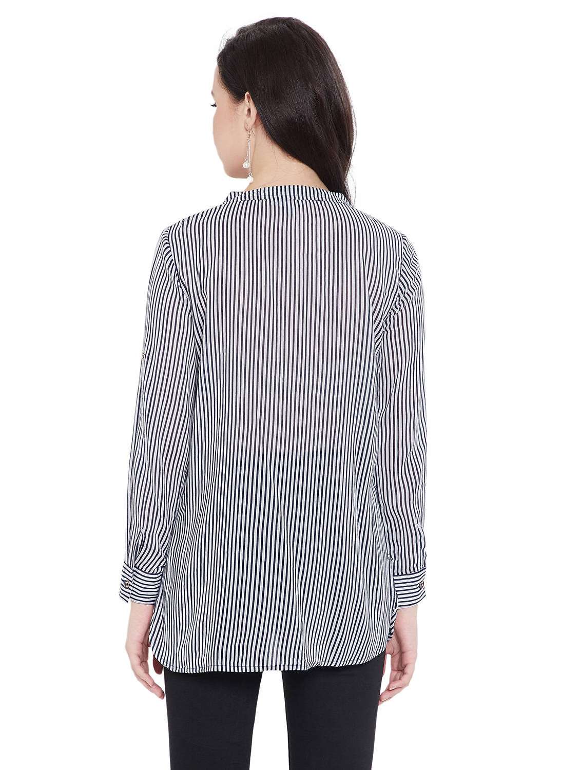 white striped a-line tunic - 19756386 -  Standard Image - 2