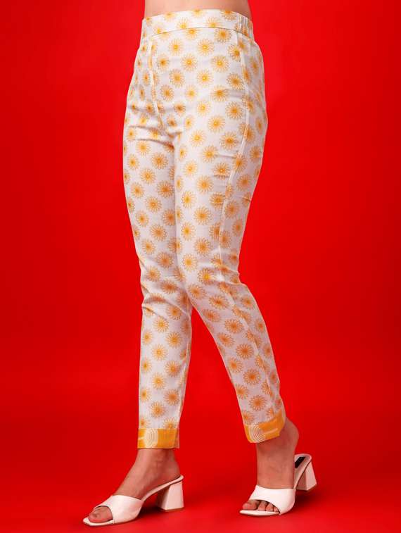 yellow printed kurta pant set - 19756493 -  Standard Image - 2