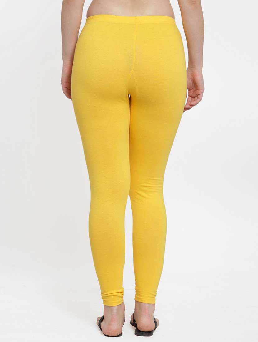 yellow cotton lycra leggings - 19756646 - Standard Image - 2