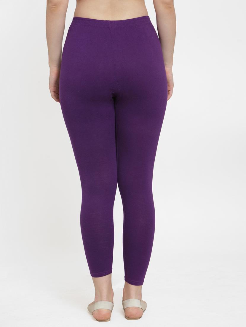 purple cotton lycra leggings - 19756655 - Standard Image - 2