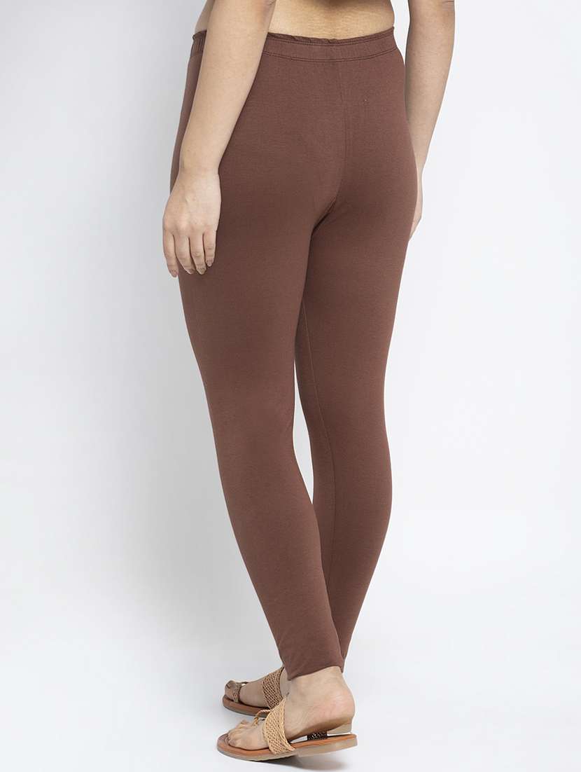 brown cotton lycra leggings - 19756657 -  Standard Image - 2