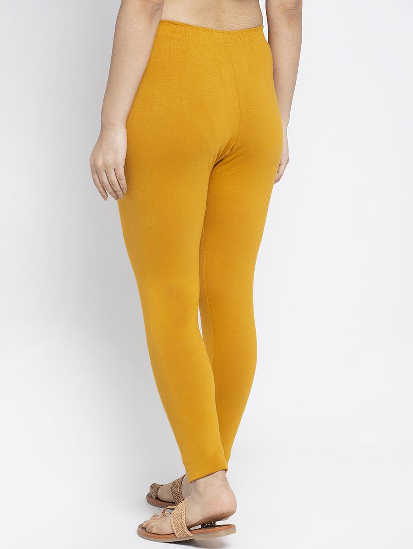 yellow cotton lycra leggings - 19756660 - Standard Image - 2
