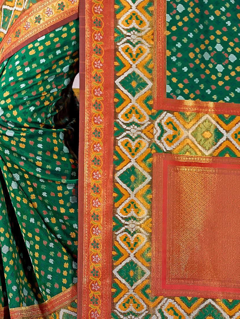 women's self design green colored saree with blouse - 19757163 - Standard Image - 2