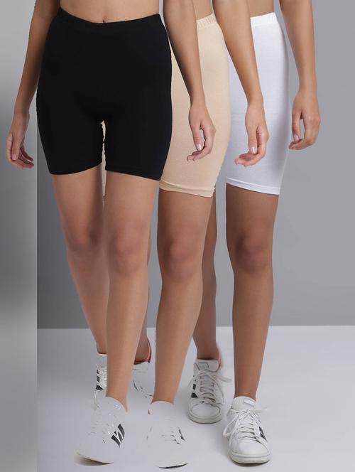 pack of 3 solid cycling shorts  - 19757212 -  Standard Image - 0