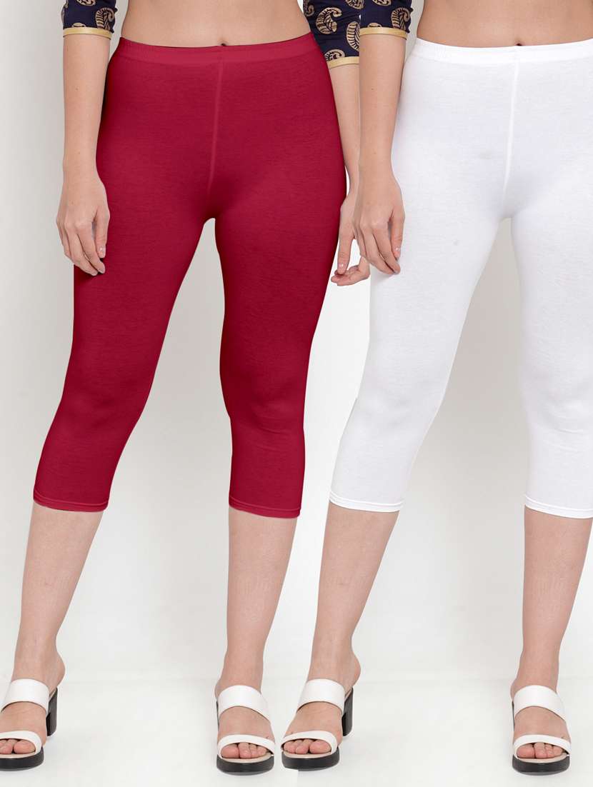 pack of 2 solid capri leggings 