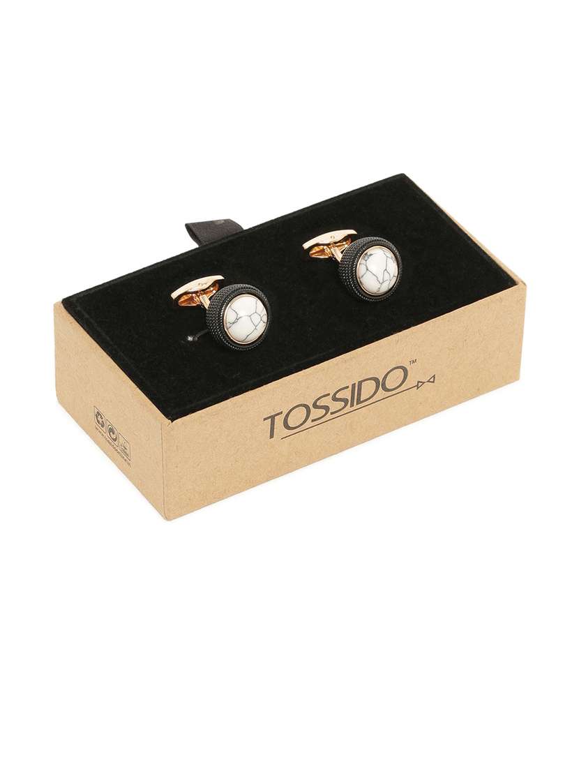 white metal cufflink