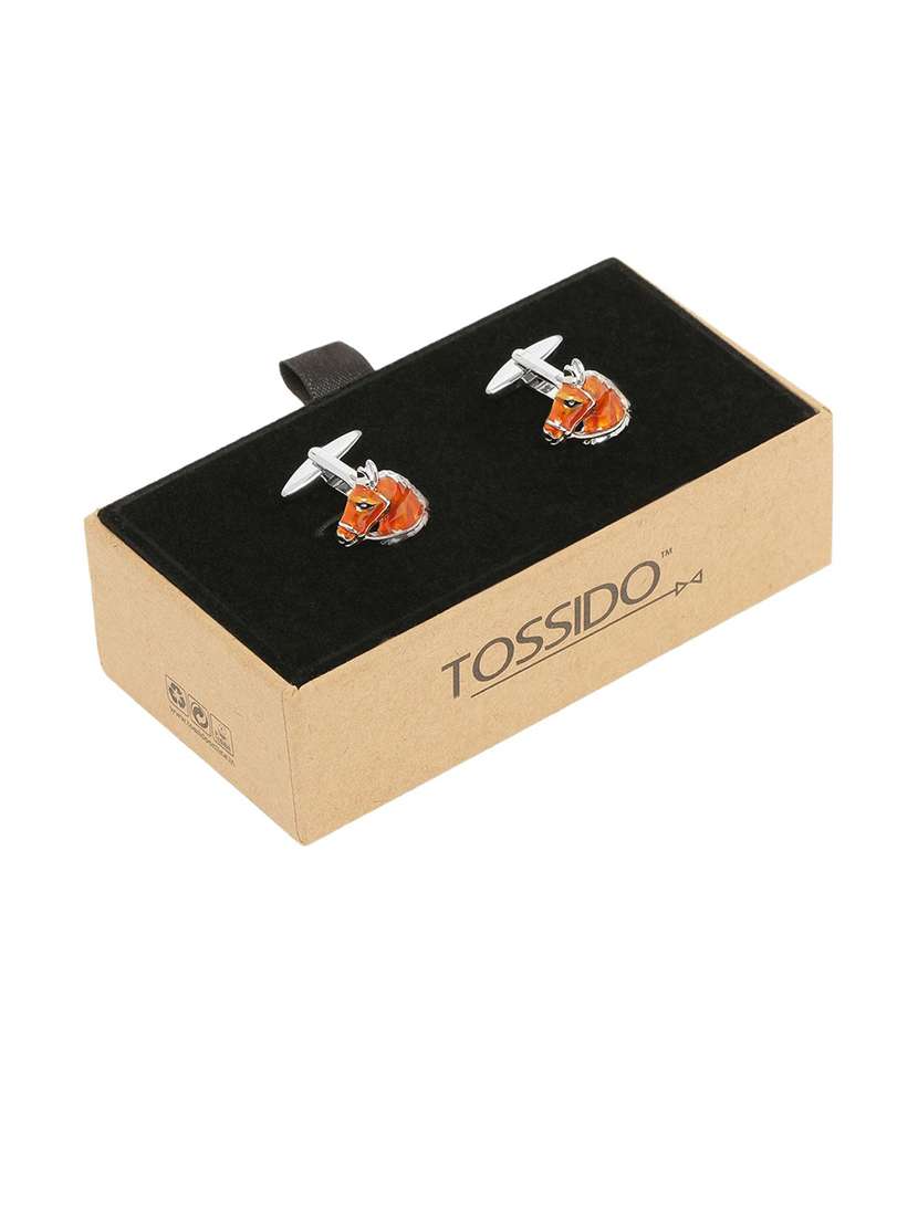 orange metal cufflink