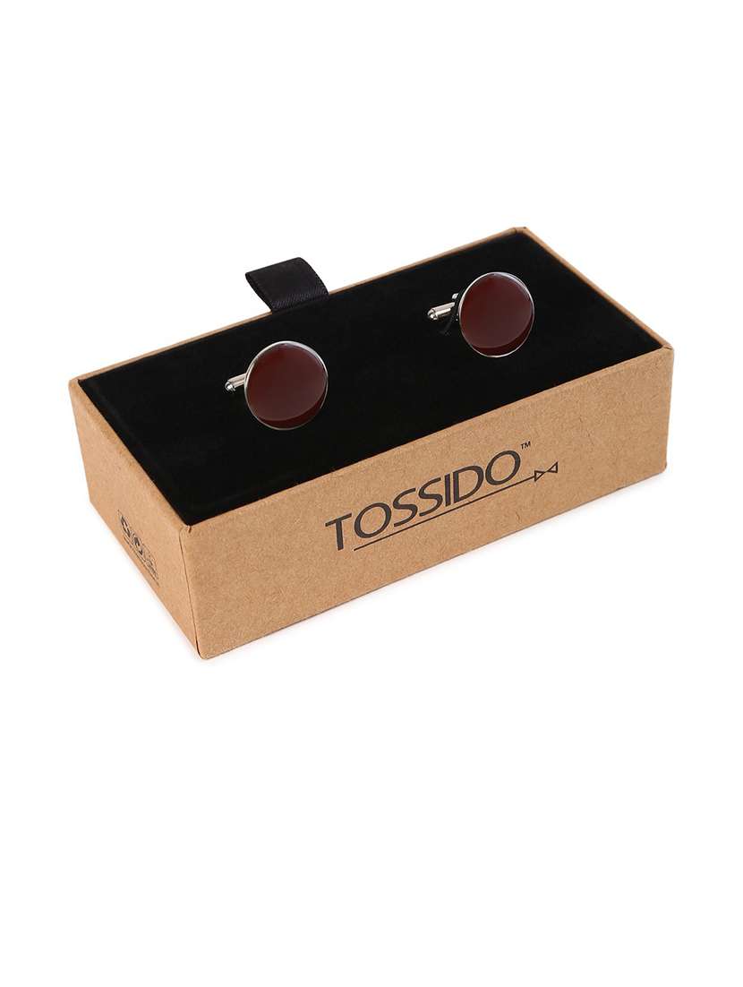 brown metal cufflink