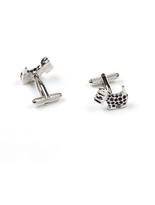 silver metal cufflink