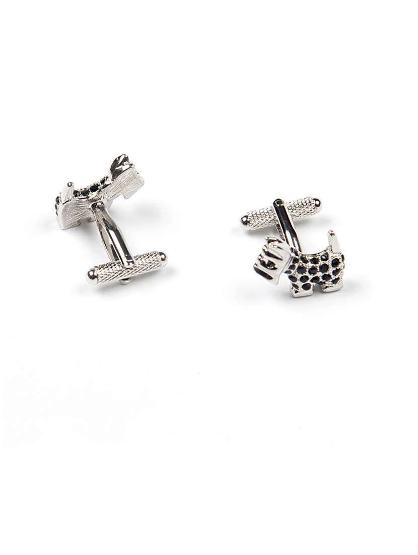 silver metal cufflink