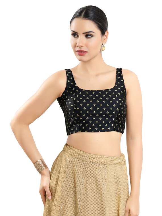 black art silk printed blouse