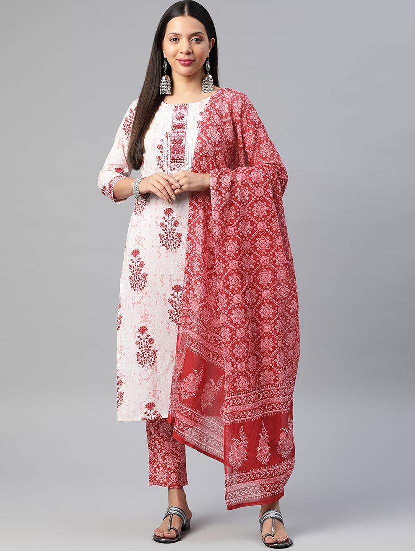 women white kurta pant set with dupatta - 19763485 -  Zoom Image - 0