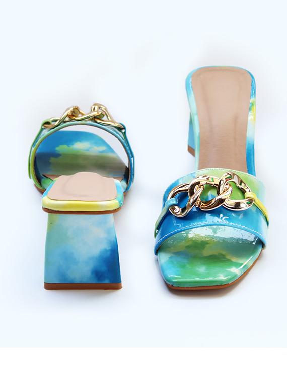 blue synthetic slip on sandals - 19764564 - Standard Image - 2