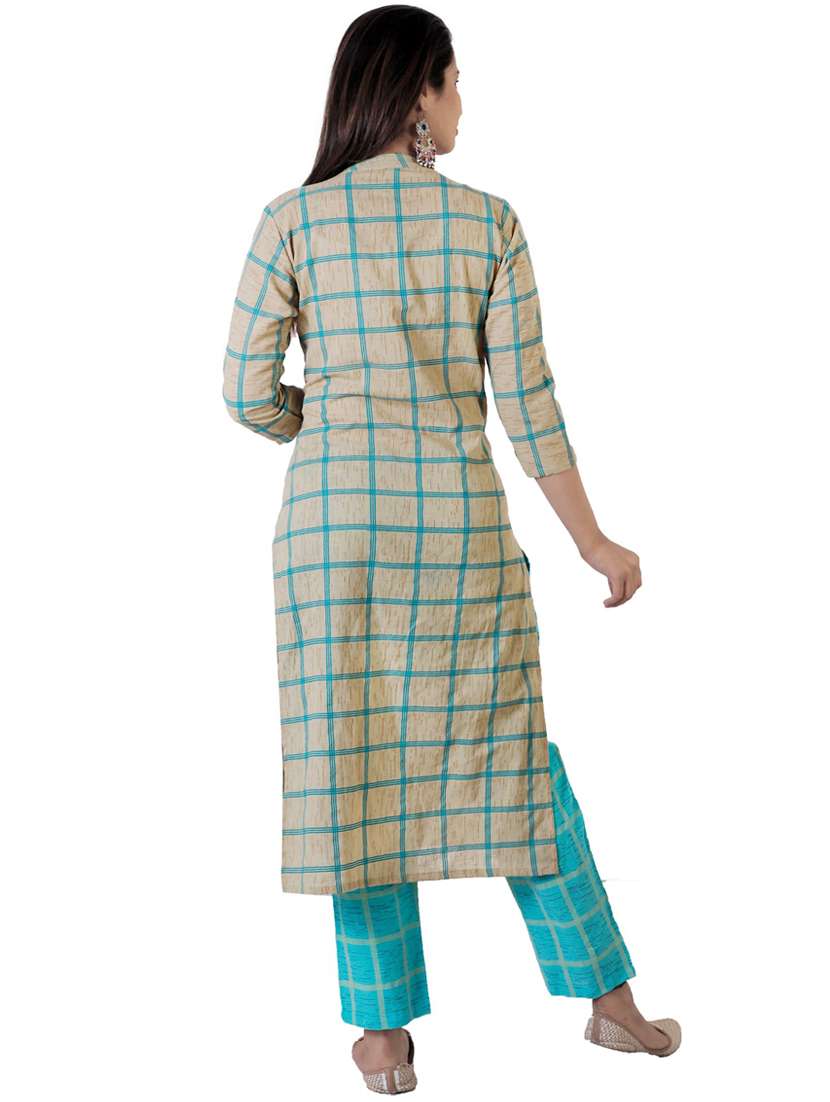 mandarin collar printed kurta pant set - 19764587 - Standard Image - 2