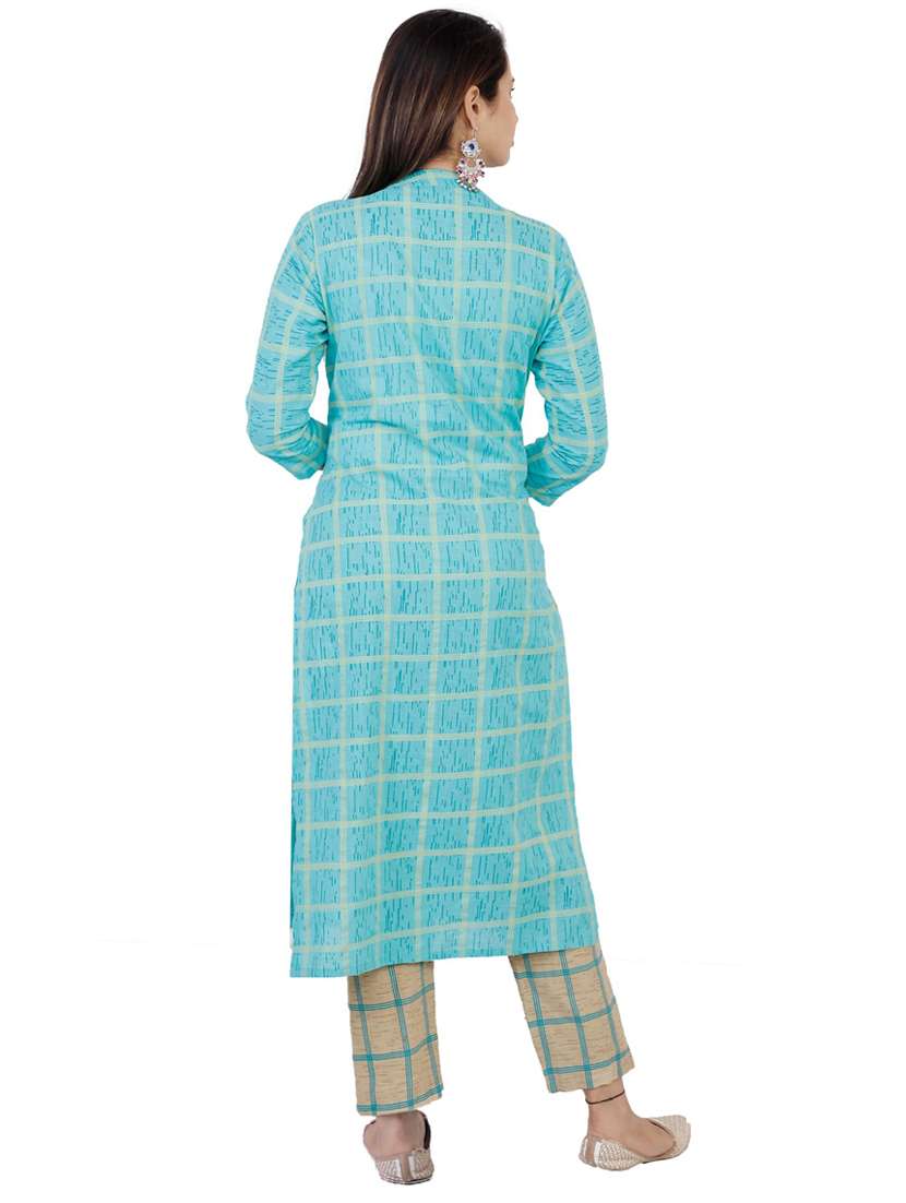 mandarin collar printed kurta pant set - 19764630 - Standard Image - 2