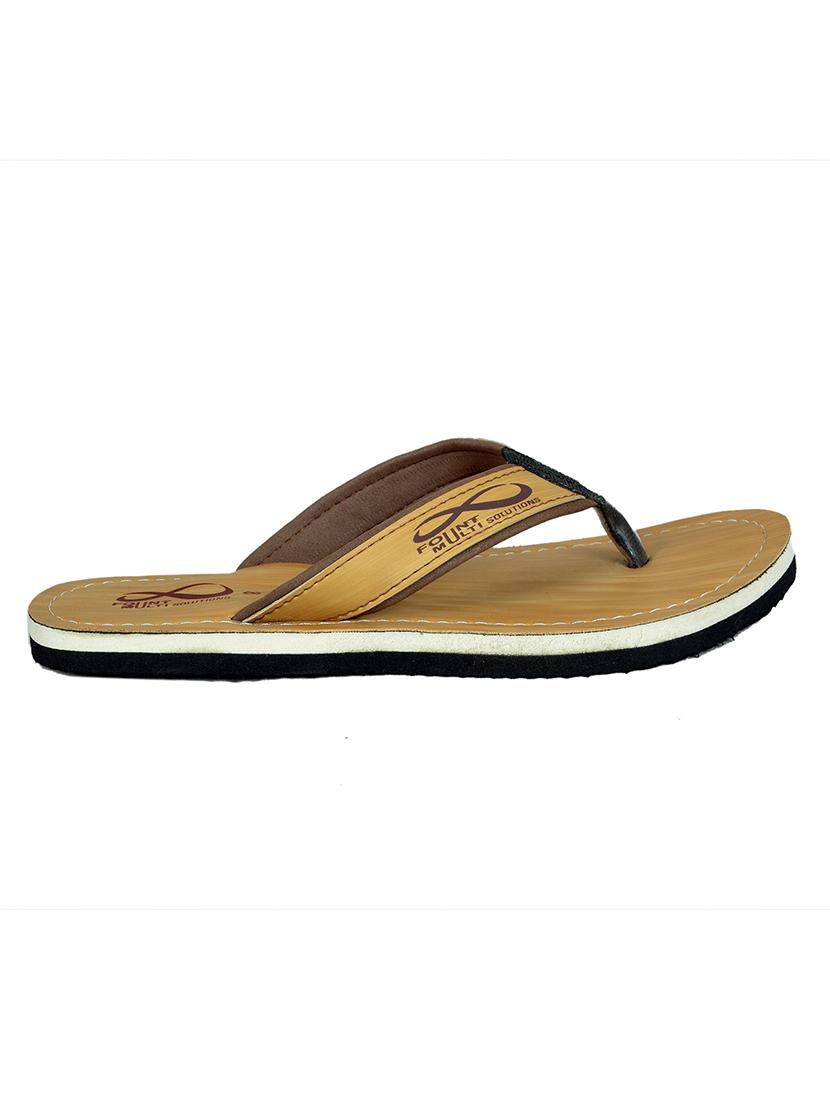 beige leatherette slip on slippers - 19765295 - Standard Image - 2
