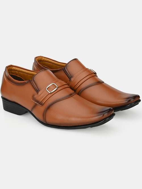 tan solid formal slip on
