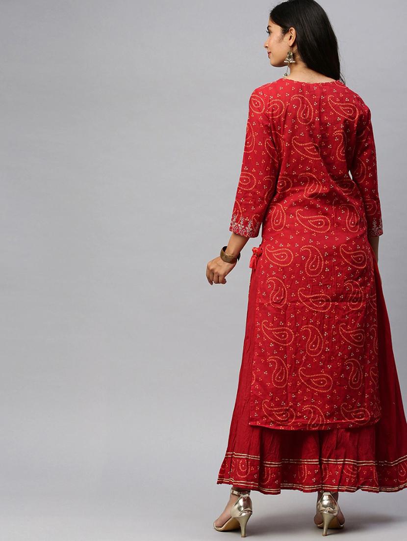 embroidered kurta palazzo set - 19765939 - Standard Image - 2