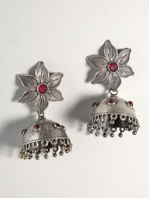silver plated jhumka  - 19766200 -  Standard Image - 0