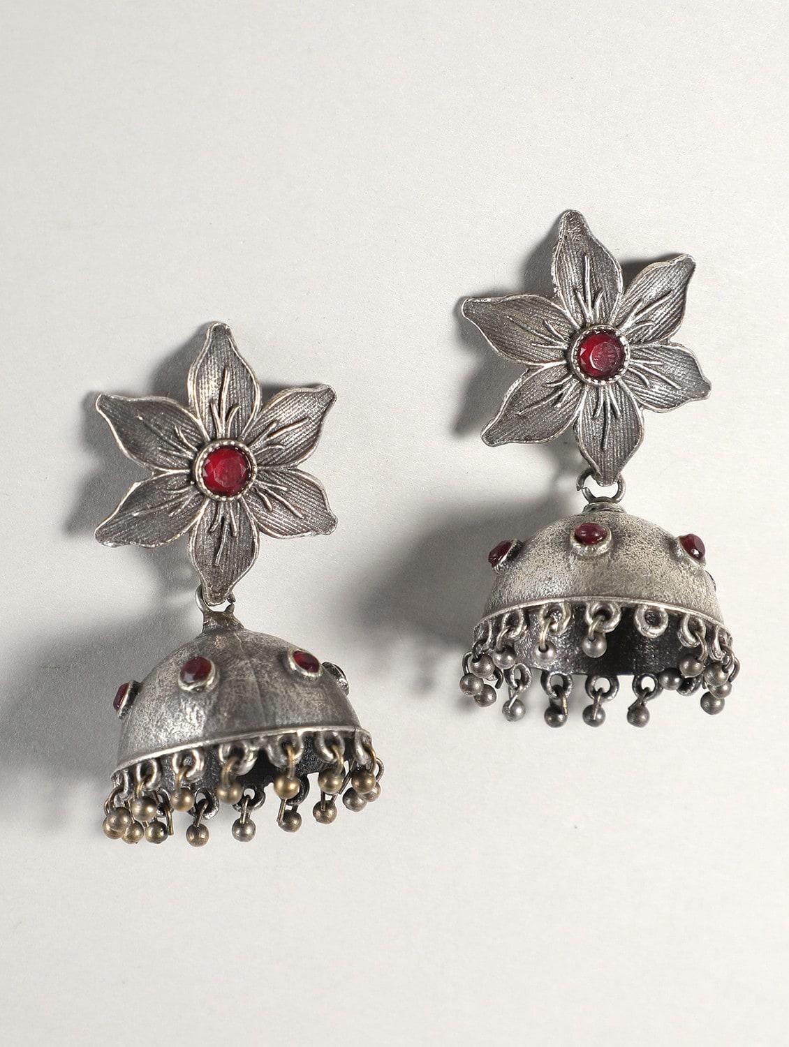 silver plated jhumka  - 19766200 -  Zoom Image - 0