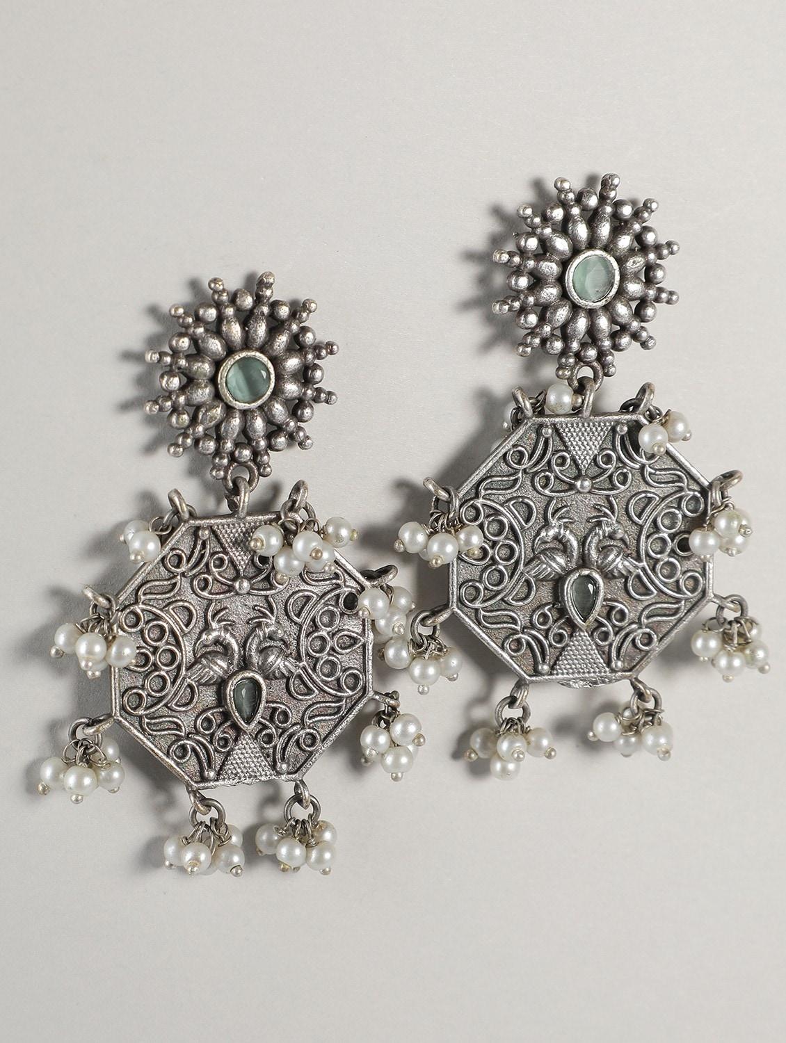 women silver plated drop earring - 19766204 - Zoom Image - 0