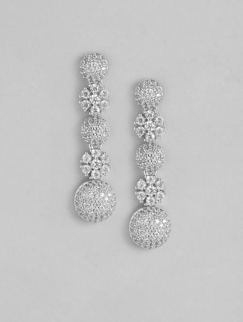 women silver plated drop earring - 19766224 - Standard Image - 0