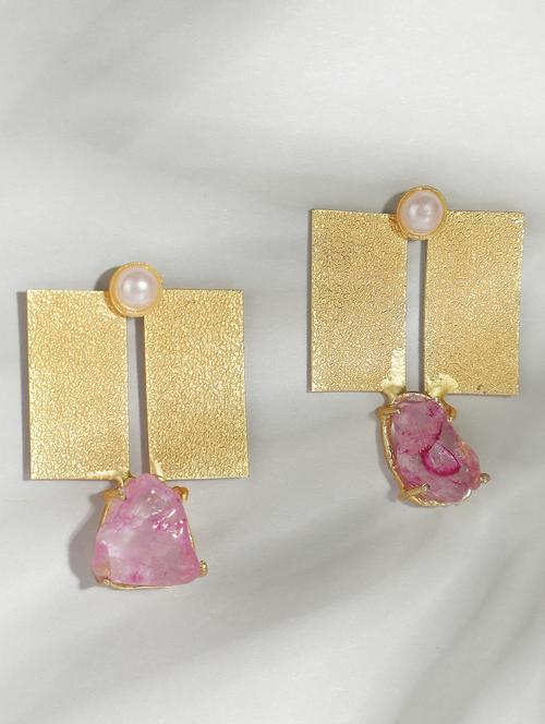 women gold plated drop earring - 19766231 - Standard Image - 0