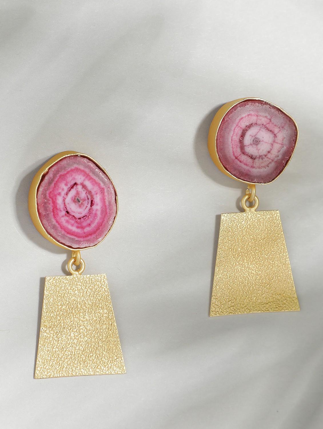 women gold plated drop earring - 19766232 -  Zoom Image - 0