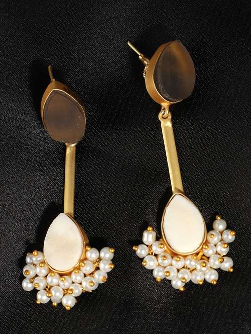women gold plated drop earring - 19766233 -  Standard Image - 0