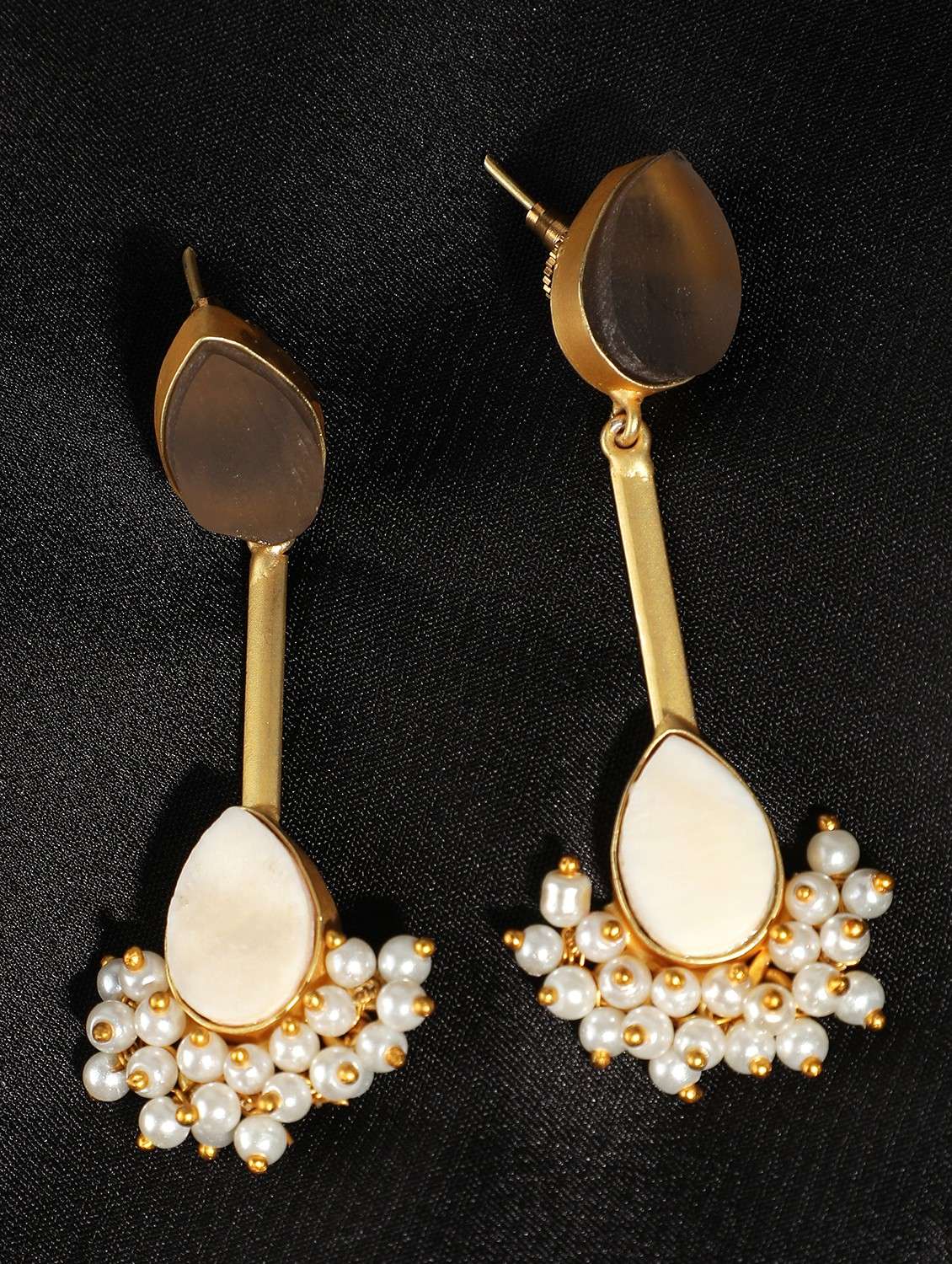 women gold plated drop earring - 19766233 -  Zoom Image - 0