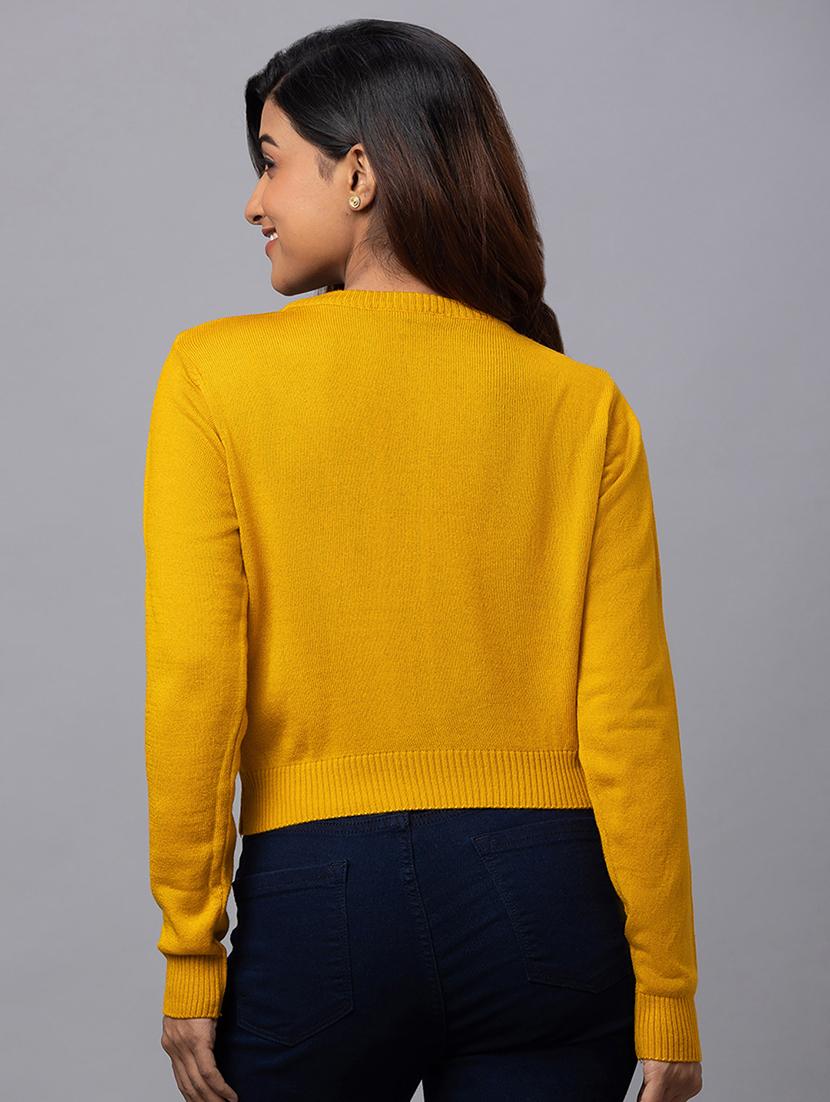 mustard cotton regular pullover - 19766386 - Standard Image - 2