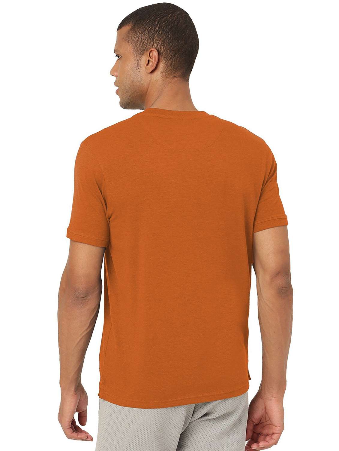 heniey neck solid cotton t-shirt - 19767060 - Standard Image - 2