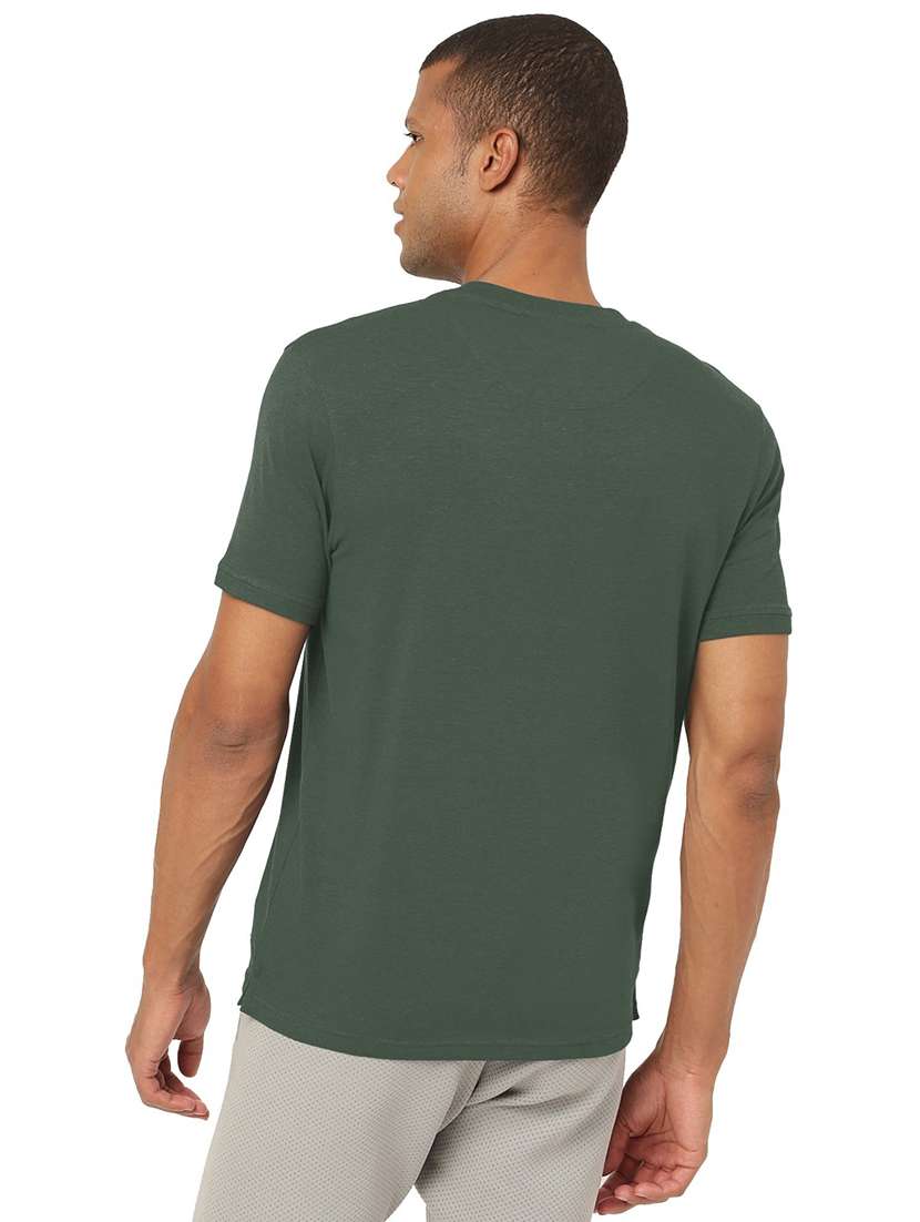 heniey neck solid cotton t-shirt - 19767066 - Standard Image - 2