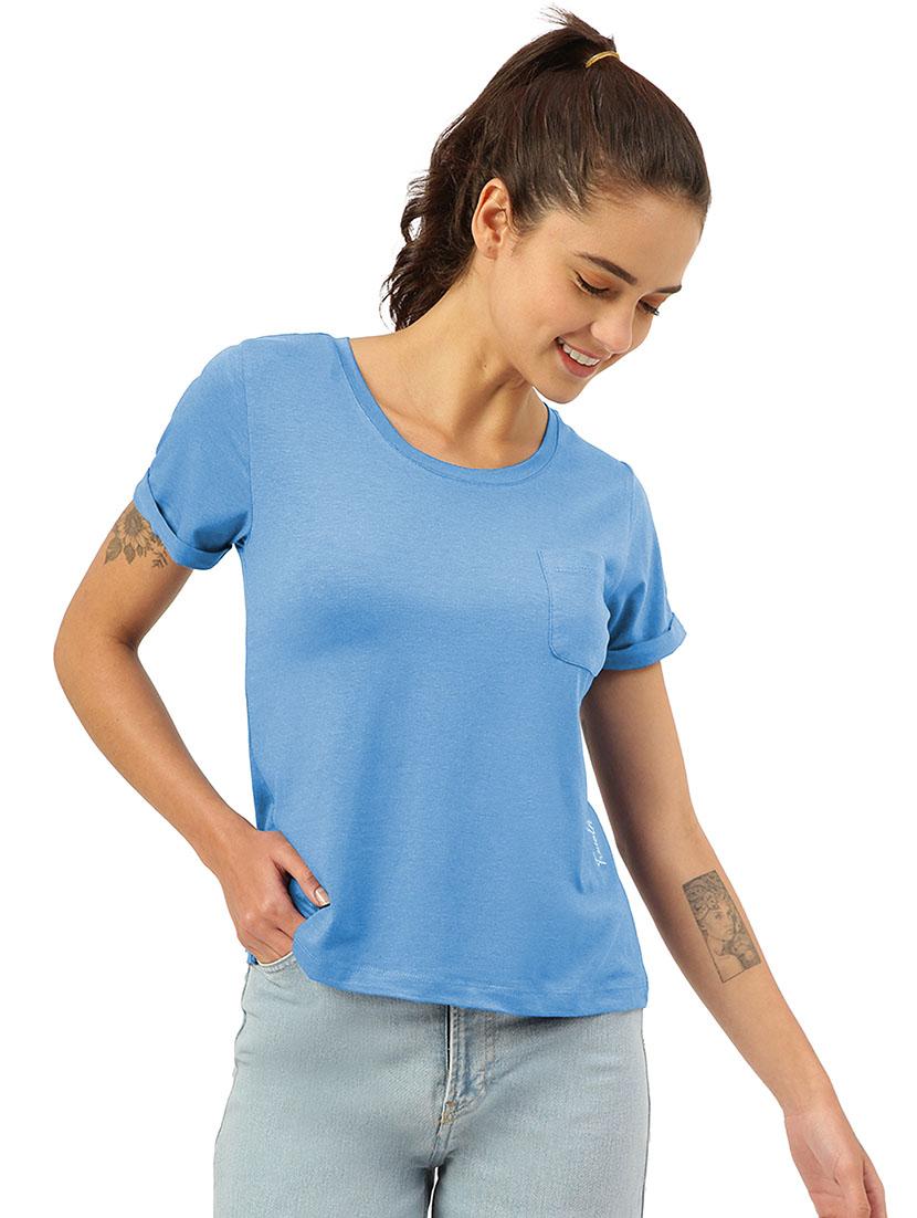 women's plain round neck t-shirt - 19767196 -  Zoom Image - 0