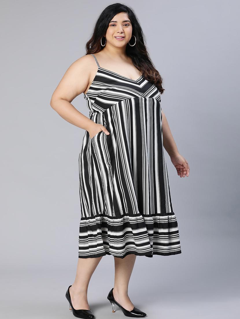 women's tiered dress striped dress - 19768224 - Standard Image - 2