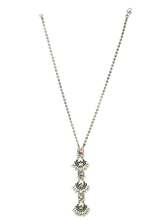multi colored stone brass necklace and earring - 19768266 - Standard Image - 2
